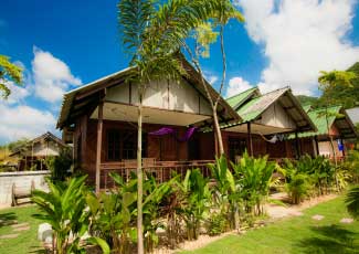 Wooden Fan Bungalow with 2 Double Beds