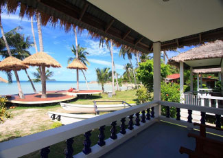 balcony at beach front bungalow