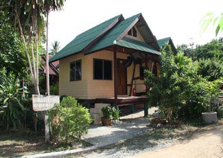 The entrance of the bungalow