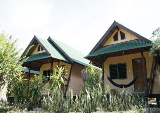 Bungalow with hammock at the balcony