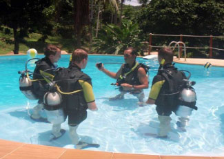 Reefers Diving instruction in the pool