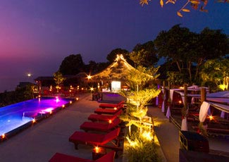 Swimming Pool and Sunset