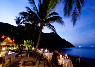 Beachfront Restaurant at Sunset